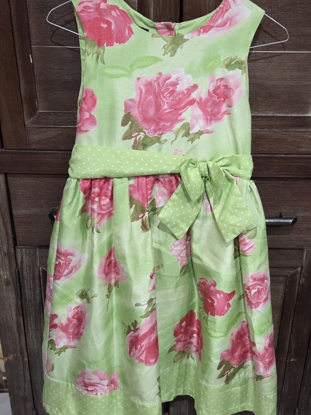 Holiday Edition Girl's Summer Dress Size 10/12 Large Green Flowers